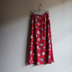 VINTAGE High-waisted floral midi skirt